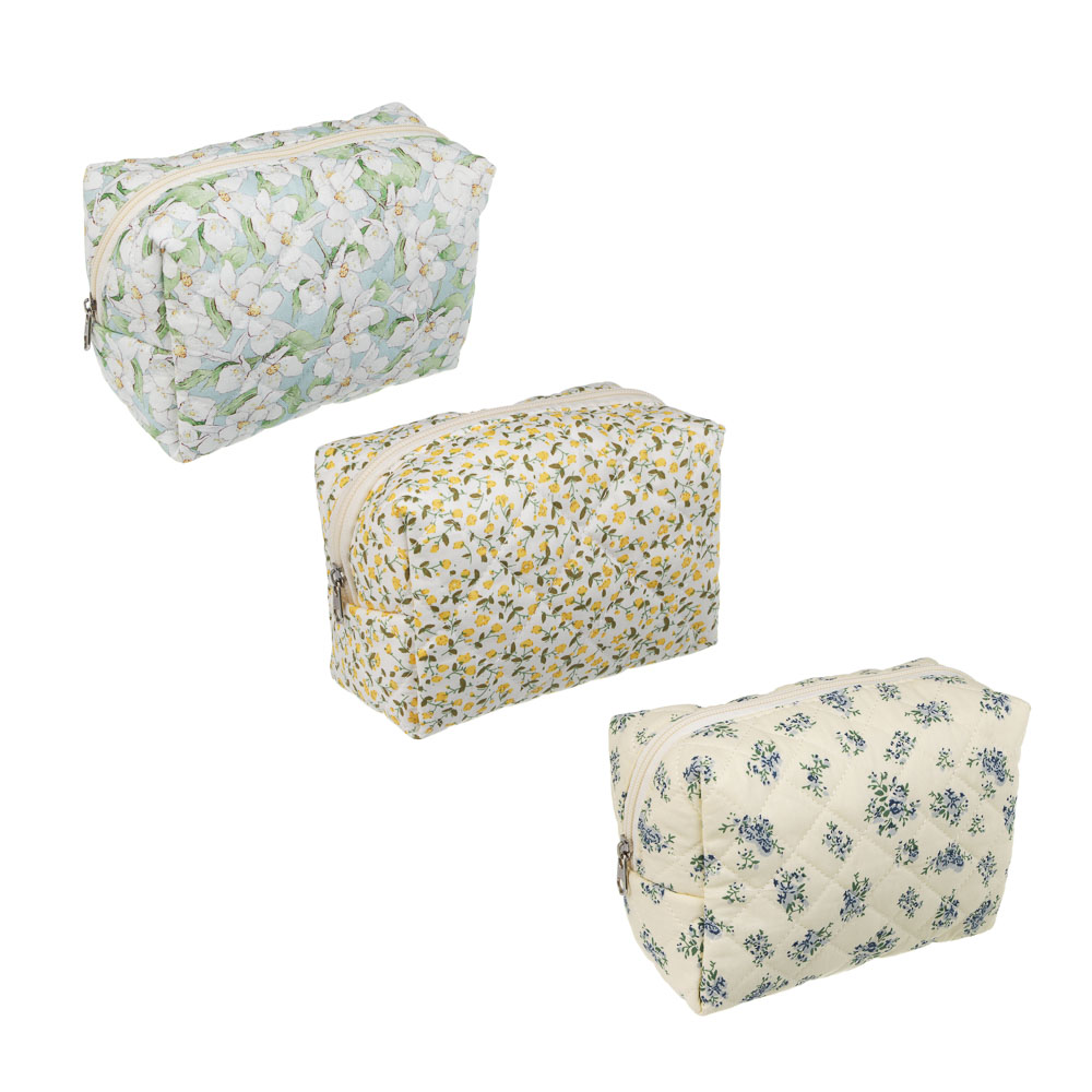 Косметичка "Цветочки" тм ЮL, 17х11х10 см, полиэстер, 3 дизайна - #1