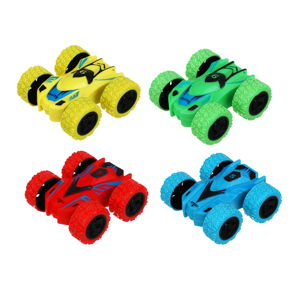 ИГРОЛЕНД Машинка "Трюкач", разворот, инерция, ABS, TRP, металл, 8х3,6х7,5 см, 4 дизайна - #2