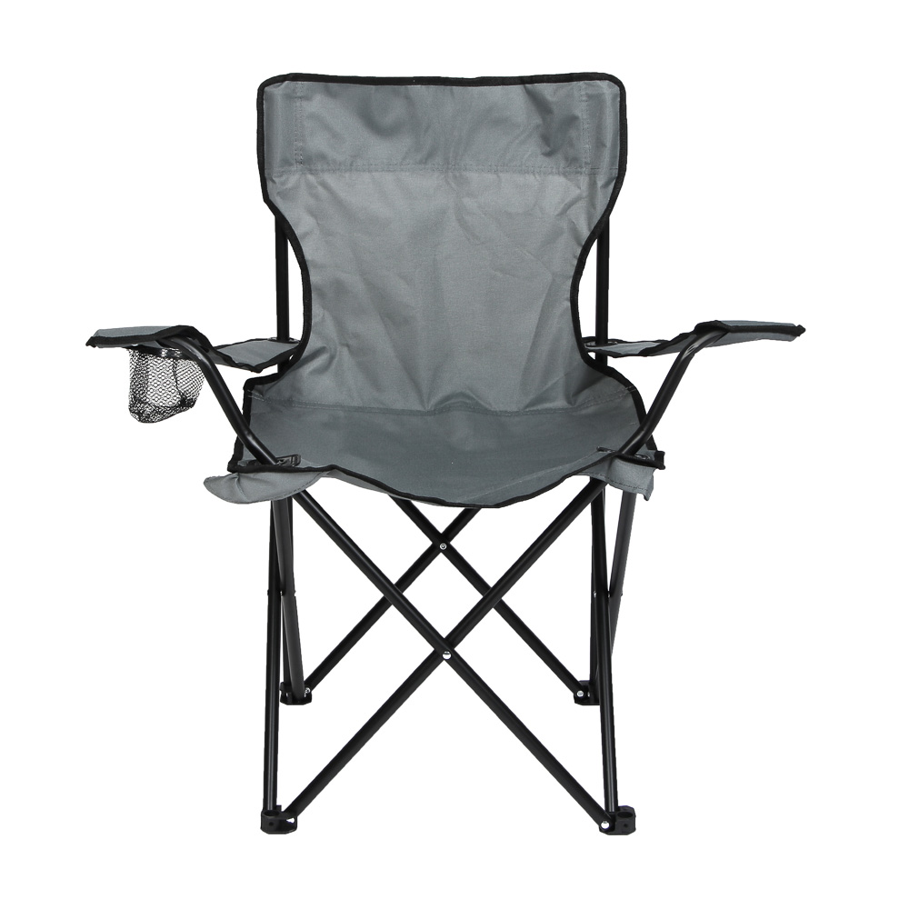 Кресло складное тм РУССО ТУРИСТО, с подлокотниками, подстаканником, до 120кг, 50х50х80см,сталь d16мм - #2