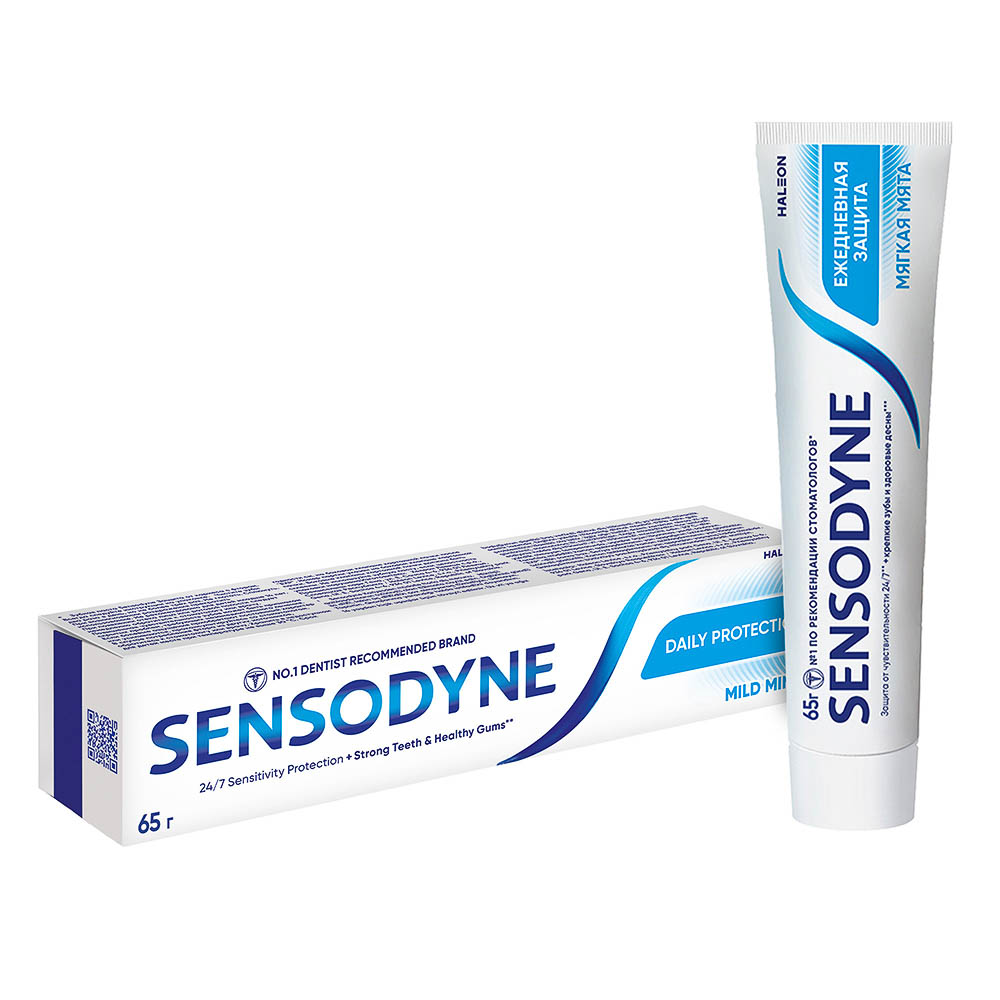 Зубная паста SENSODYNE Ежедневная защита Морозная мята/Мягкая мята, 65 г - #5
