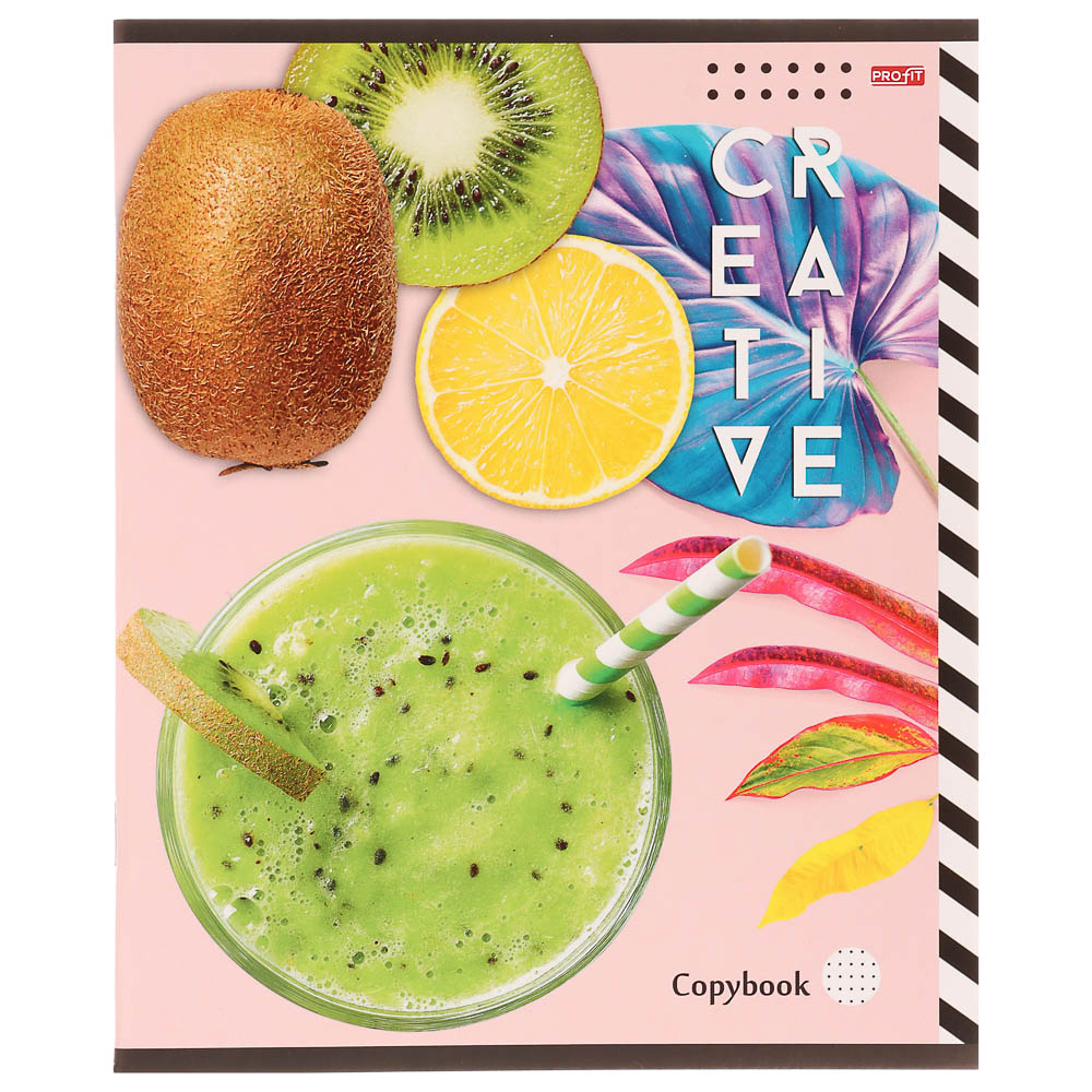 Тетрадь 48л. в клетку, офсет, обл. мел.картон, скрепка, ВД-лак, микс - #16