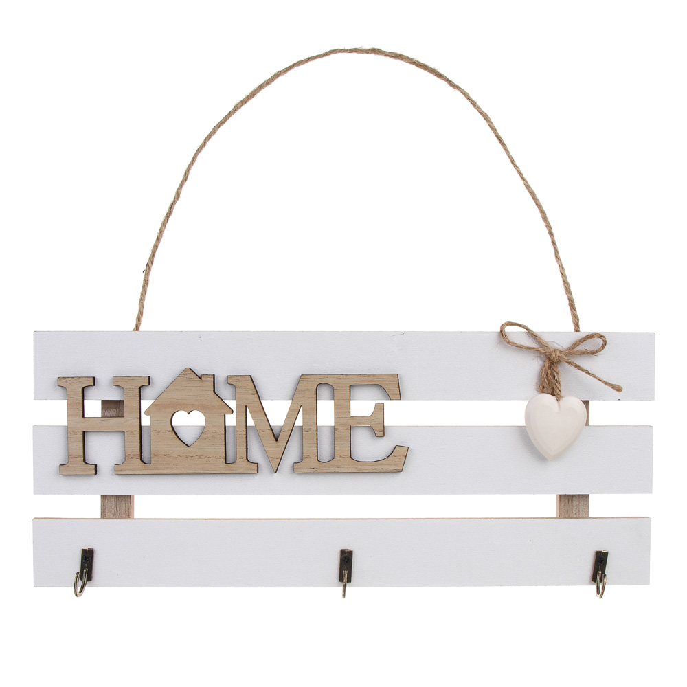 Ключница открытого типа HOME на 3 крючка, 29,5x12 см, МДФ - #1