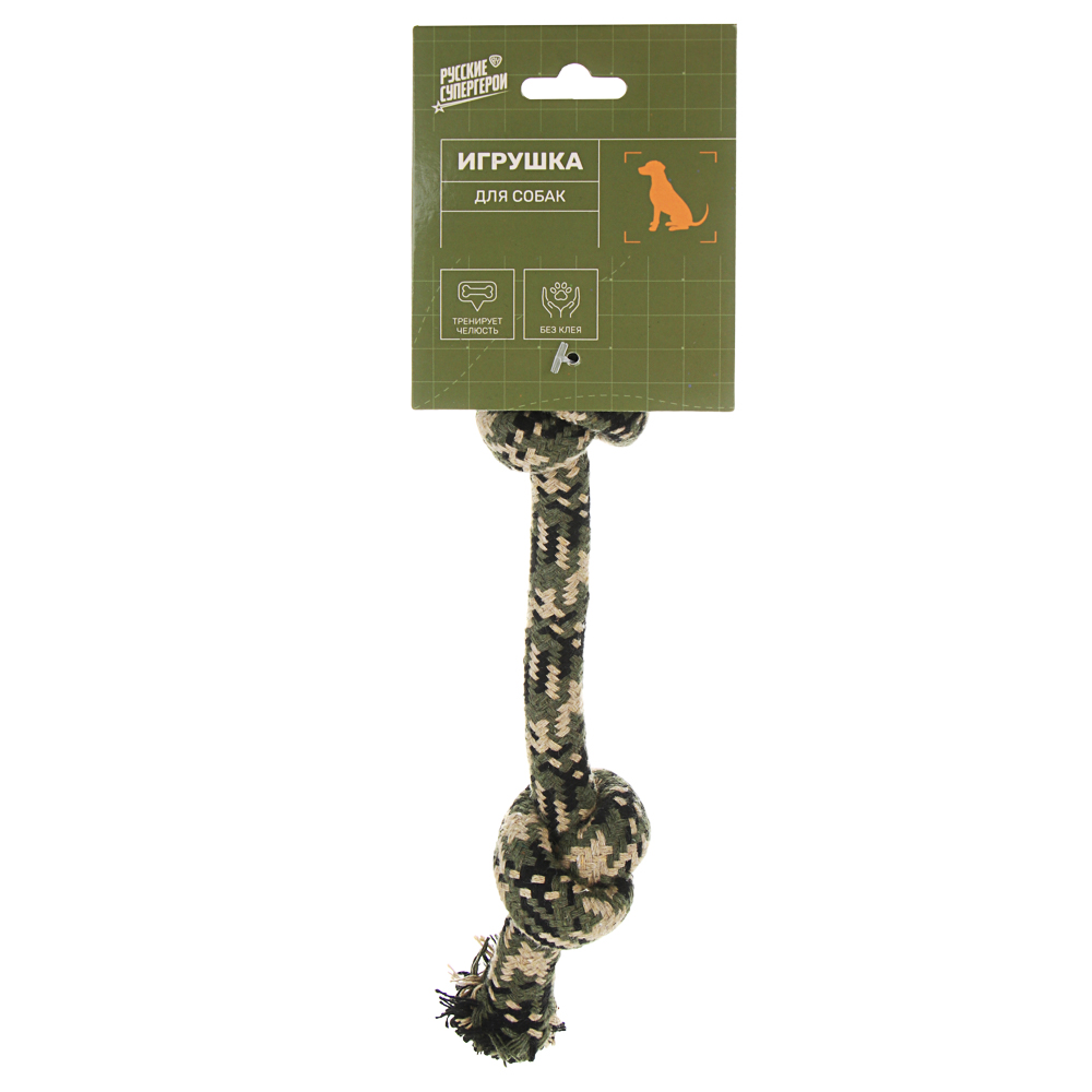 Игрушка для собак тм VETTA, грейфер, хаки, хлопок, 23см - #4