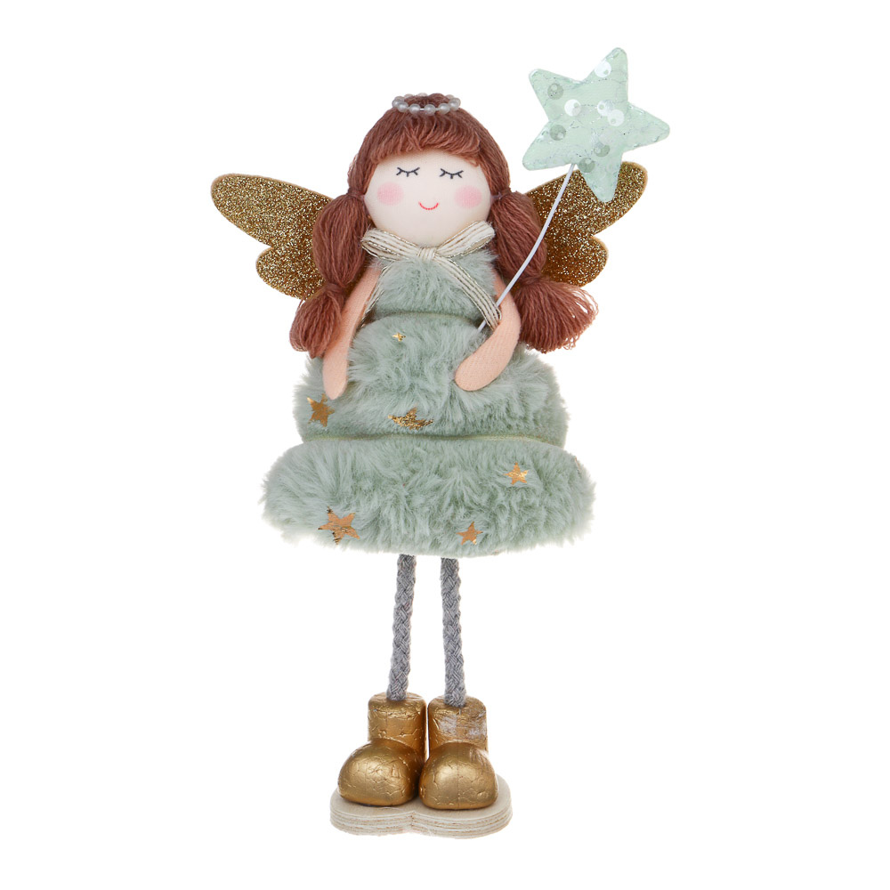 СНОУ БУМ Сувенир Ангел 21 см, полиэстер, зеленый, 3 вида - #2