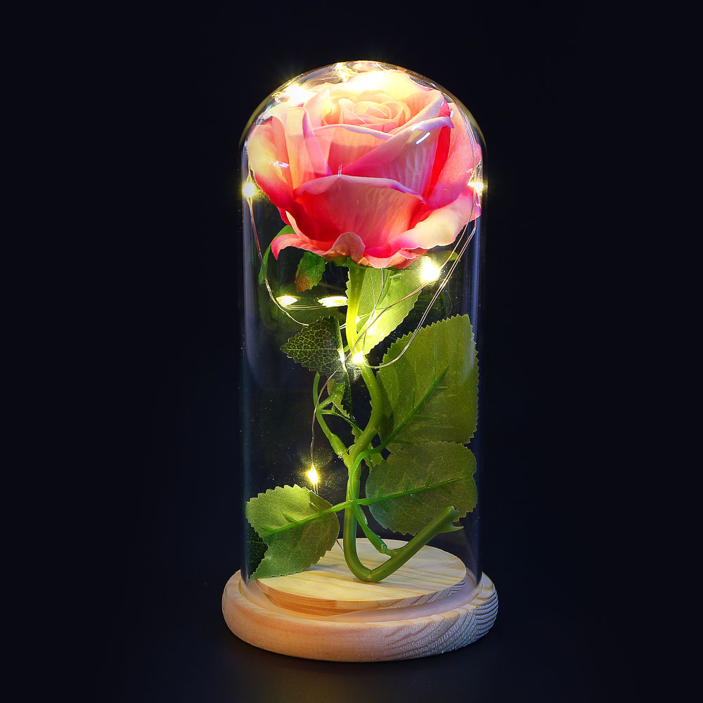 LADECOR Светильник - цветочная композиция, роза, 23 см, 3хААА, 4 цвета - #1