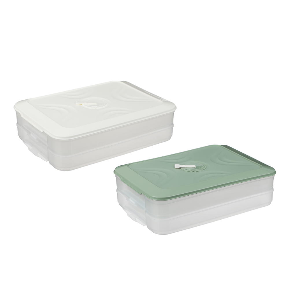 Контейнер для хранения и заморозки, 2 яруса, 30x20,5x8см, пластик, 2 цвета - #1