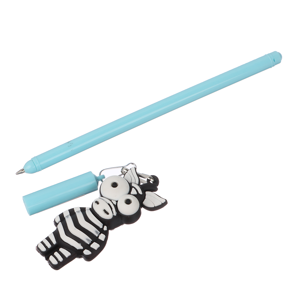 ClipStudio Ручка шариковая с брелоками в форме зверят на подвеске,синяя,корпус 17 см,пластик,4 диз. - #4