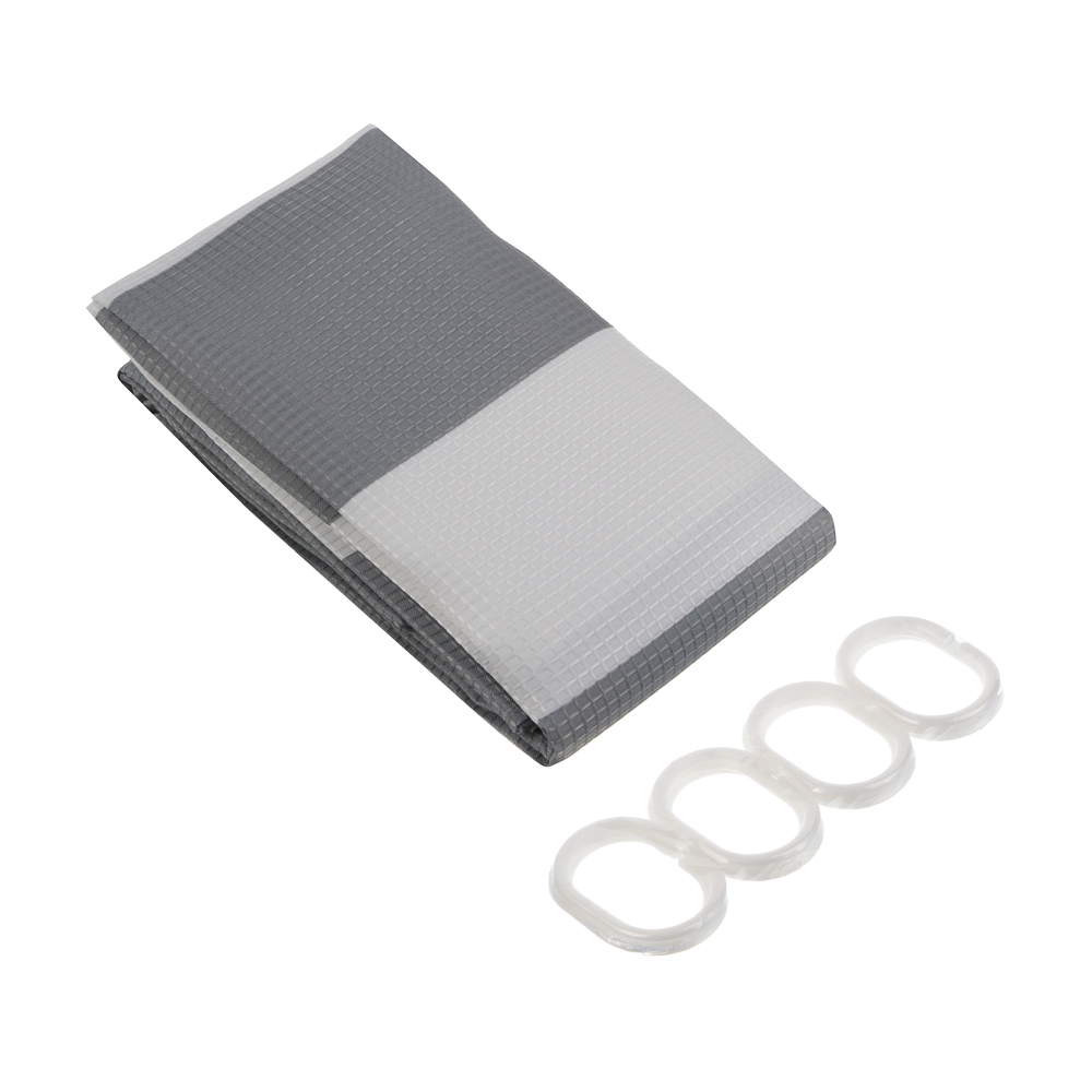 Шторка для ванной тм VETTA Летиция, жаккард 120гр., 180x180 см, 2 цвета - бежевый, серый - #3