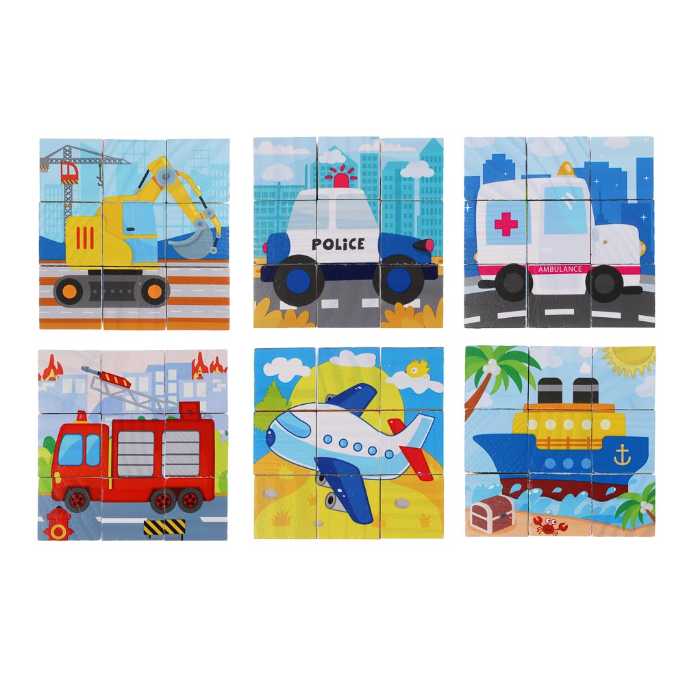 ИГРОЛЕНД Кубики деревянные развивающие для малышей, 13х15см, 4 дизайна, дерево - #8