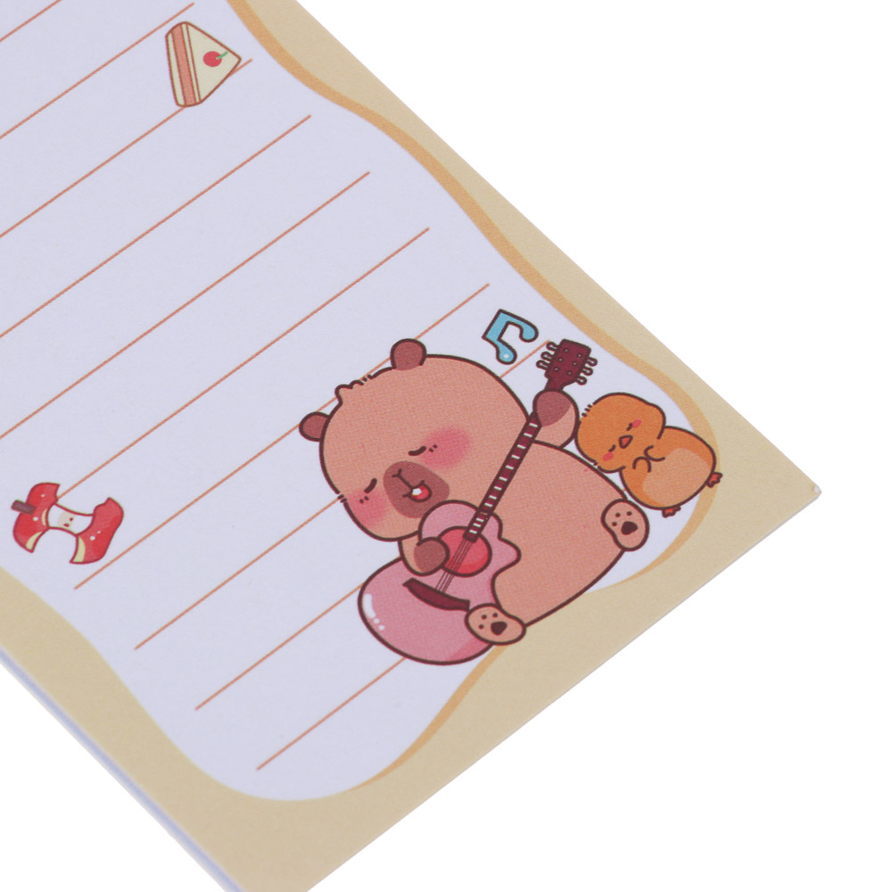 Записная книжка "Капибара" 7х26см, с наклейками и брелоком, PET, бумага, 4 дизайна, шоу-бокс - #13