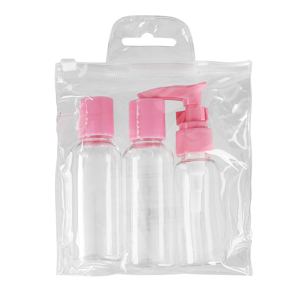 Набор для косметики дорожный 3 предмета (2 шт-50 мл, 1шт-30мл) тм ЮНИLOOK, пластик, 2 цвета - #8