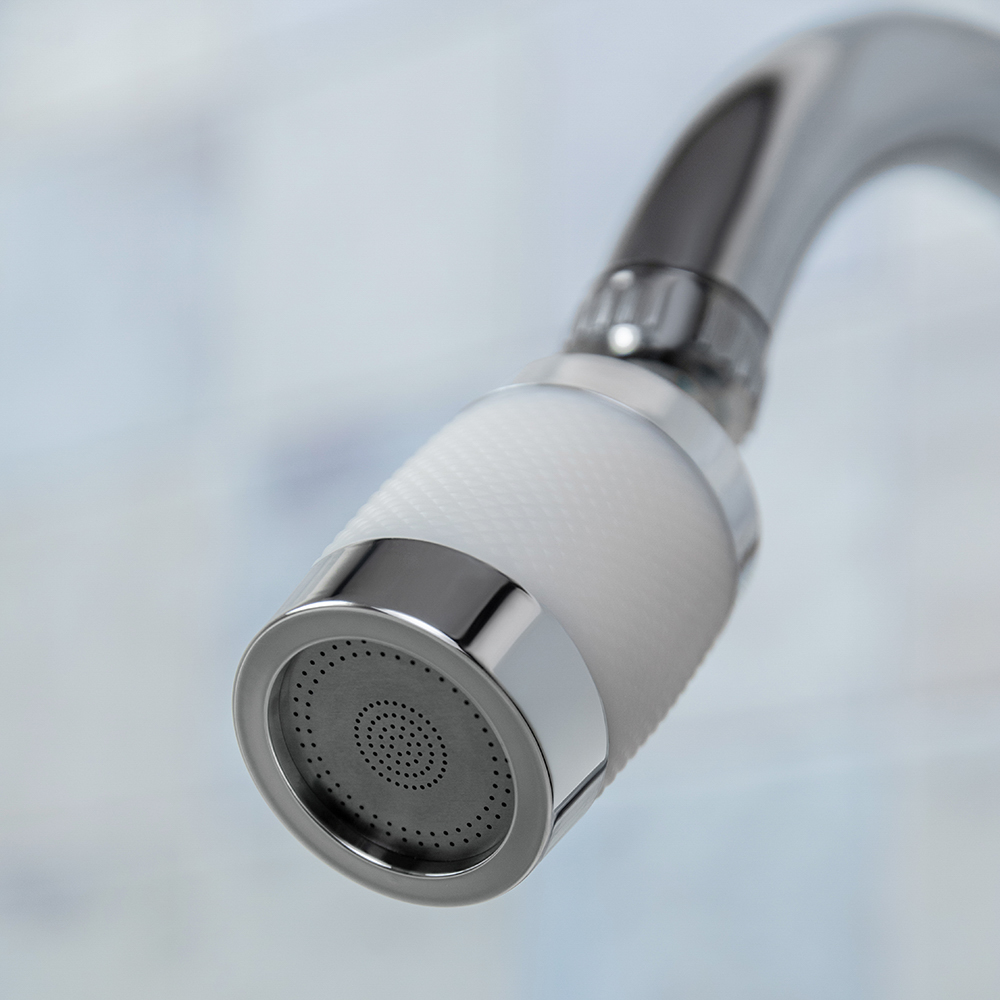 Аэратор-насадка для смесителя с фильтром, 2 режима, хром/белый - #13