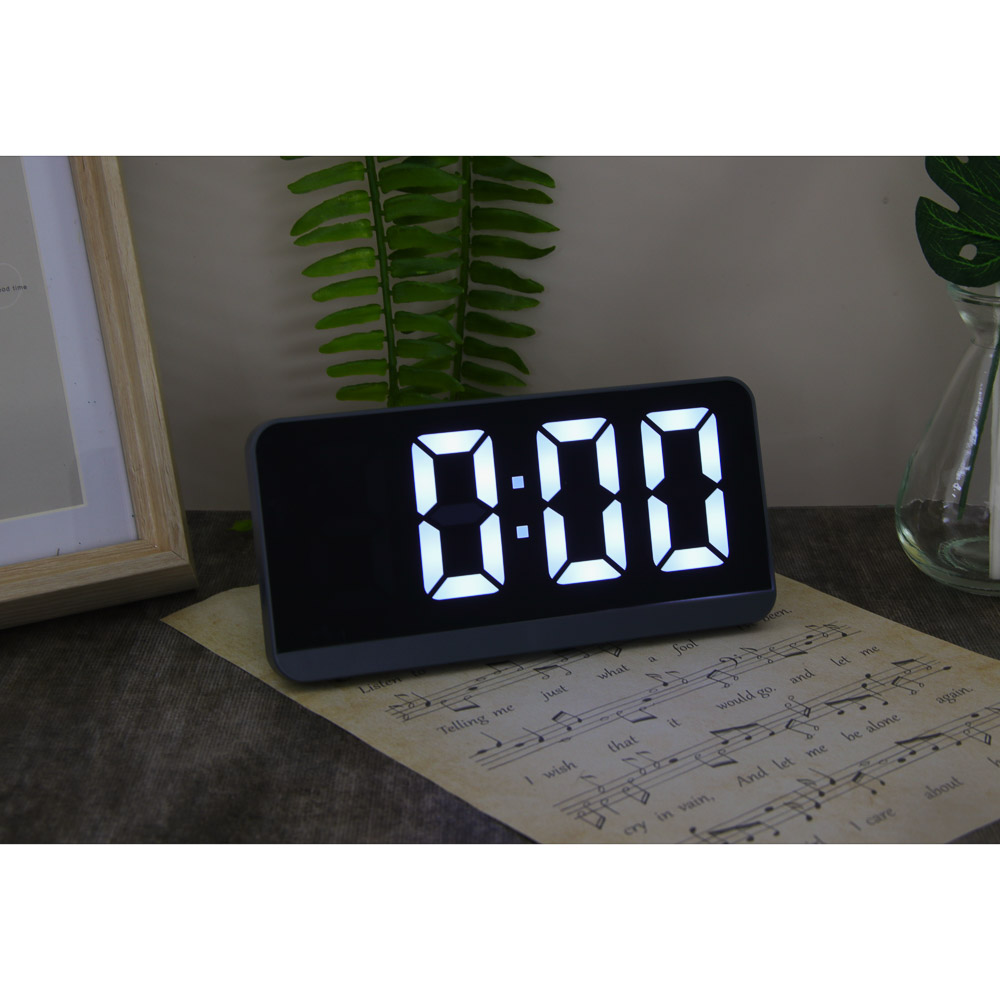 LADECOR CHRONO Будильник электронный, 16,5x1,5x8 см, АВС пластик, 3xAАA, оправа цвет серебро - #9