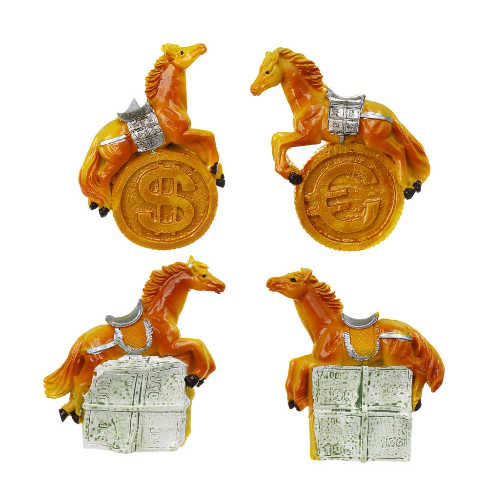 СНОУ БУМ Магнит Лошадь 6x8 см, полистоун, 4 дизайна - #1