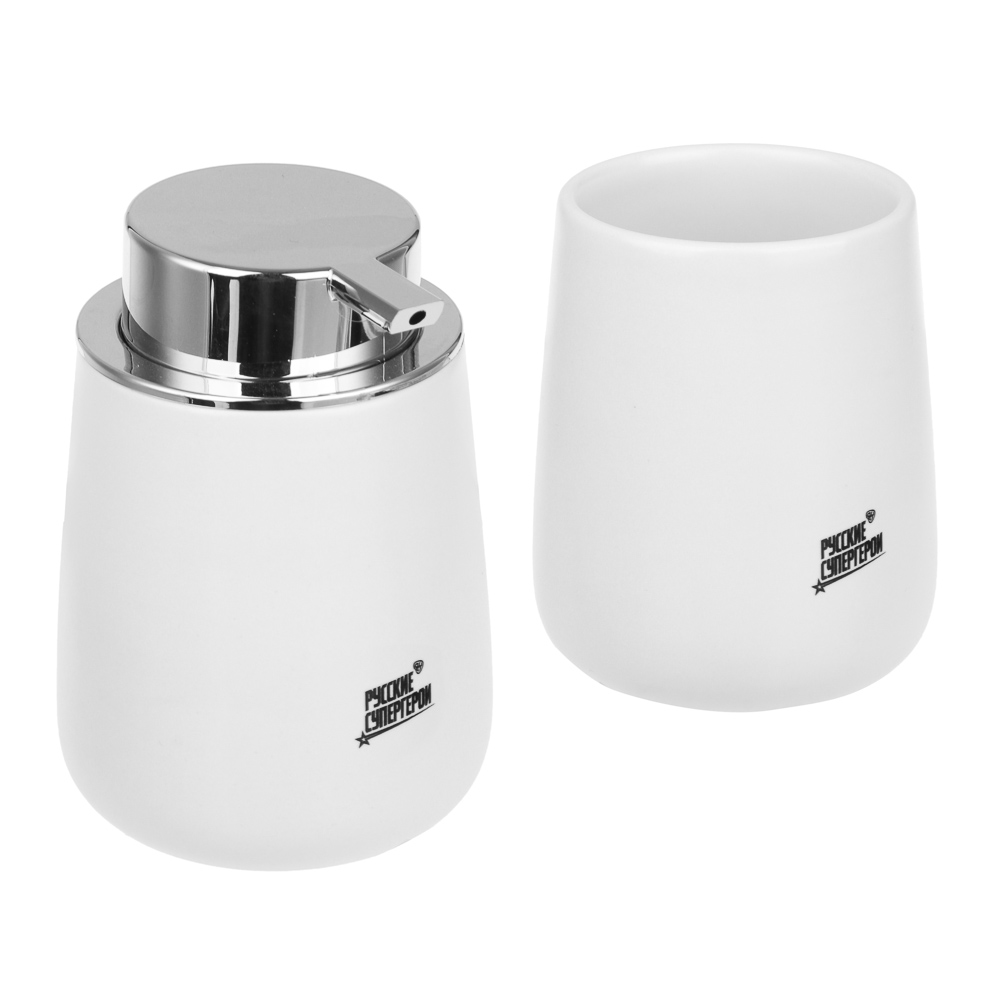 BY Русские Супергерои Дозатор для жидкого мыла, 330 мл, керамика, белый - #6