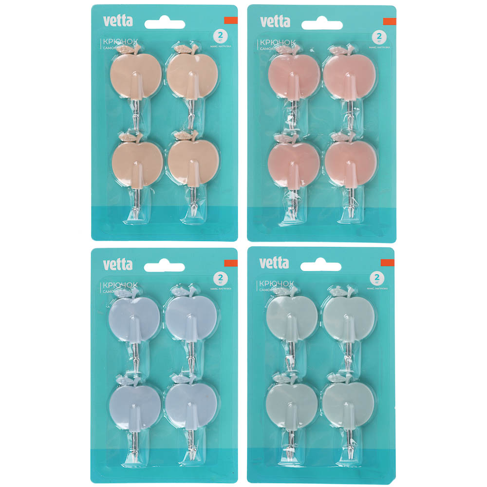 Крючки самоклеящиеся тм VETTA, пластик, 4шт - #1