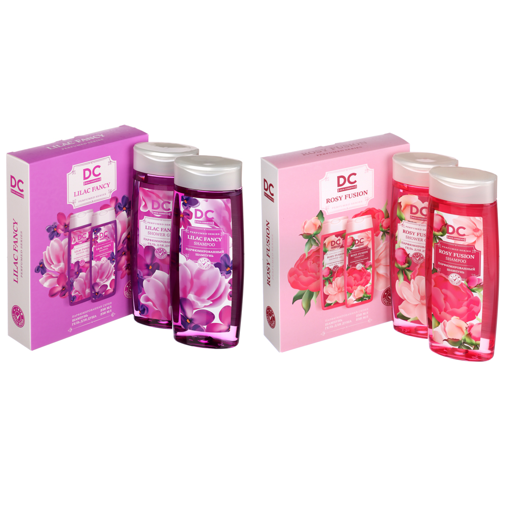 Подарочный набор женский DC LILAС FANCY/ROSY FUSION:Гель для душа,250мл+Шампунь,250мл - #1