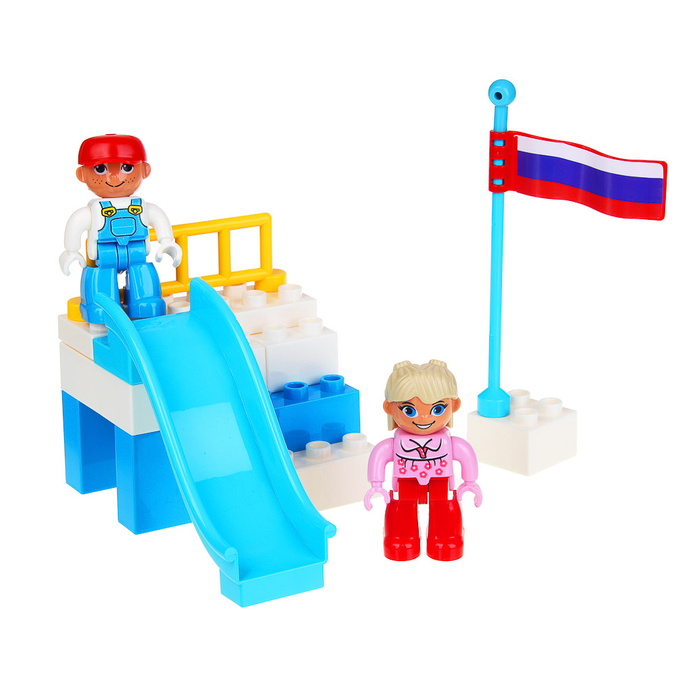 ИГРОЛЕНД Конструктор с большими деталями, пластик, 41-70 дет., 30х20х10см, 8 дизайнов - #6