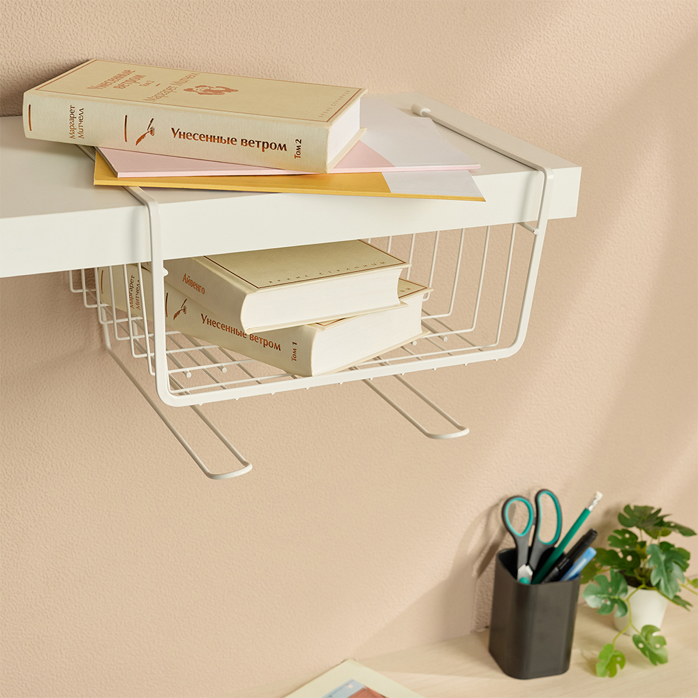 VETTA Корзина подвесная, 28x19х25см, металл, белый цвет - #15