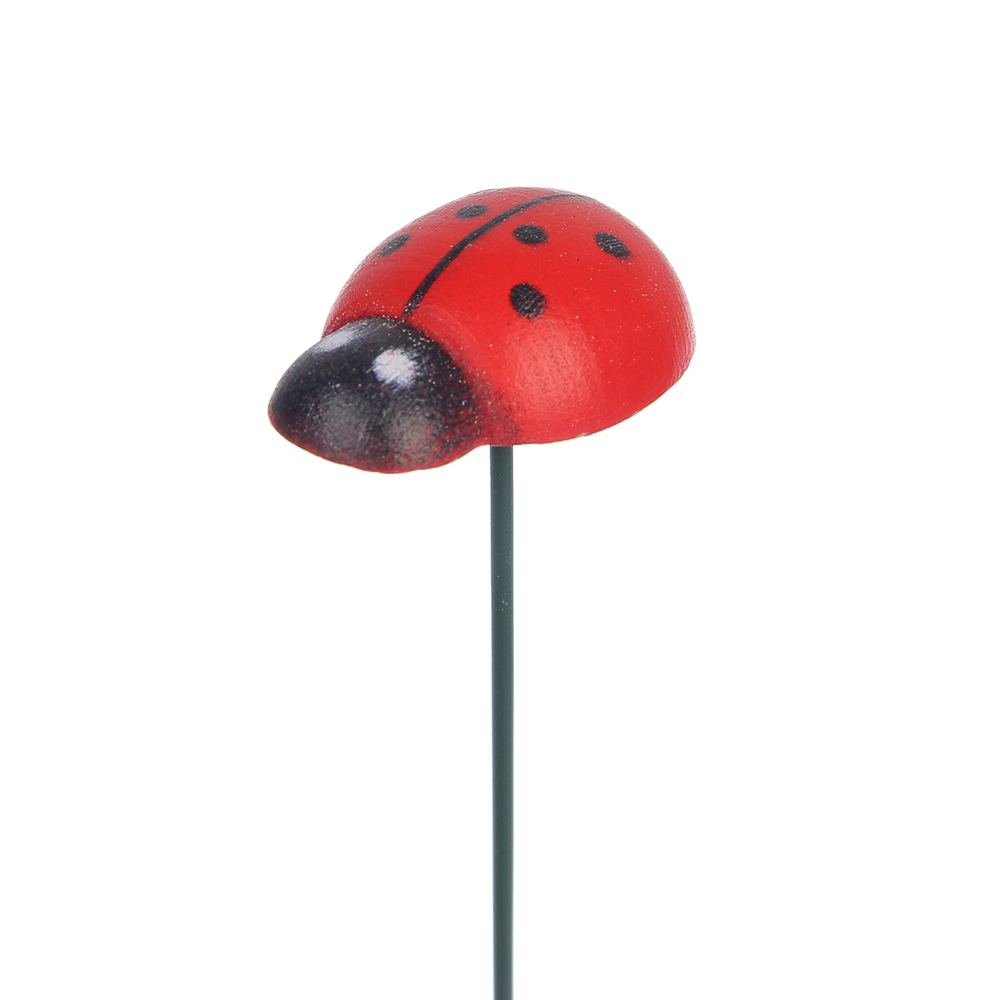 Фигурка на стержне "Божья коровка" тм INBLOOM, набор 10шт, h25см, дерево, металл - #3
