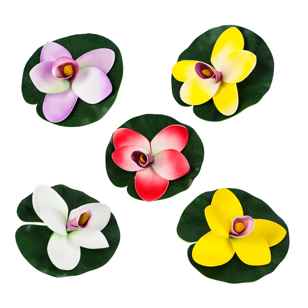 INBLOOM Орхидея декоративная для пруда, ПВХ, 14см, 5 цветов - #1