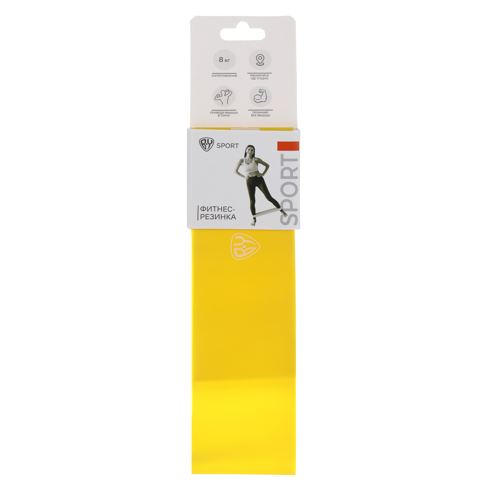 Фитнес-резинка тм BY SPORT, 8кг, 30х5х0,03см, латекс - #5
