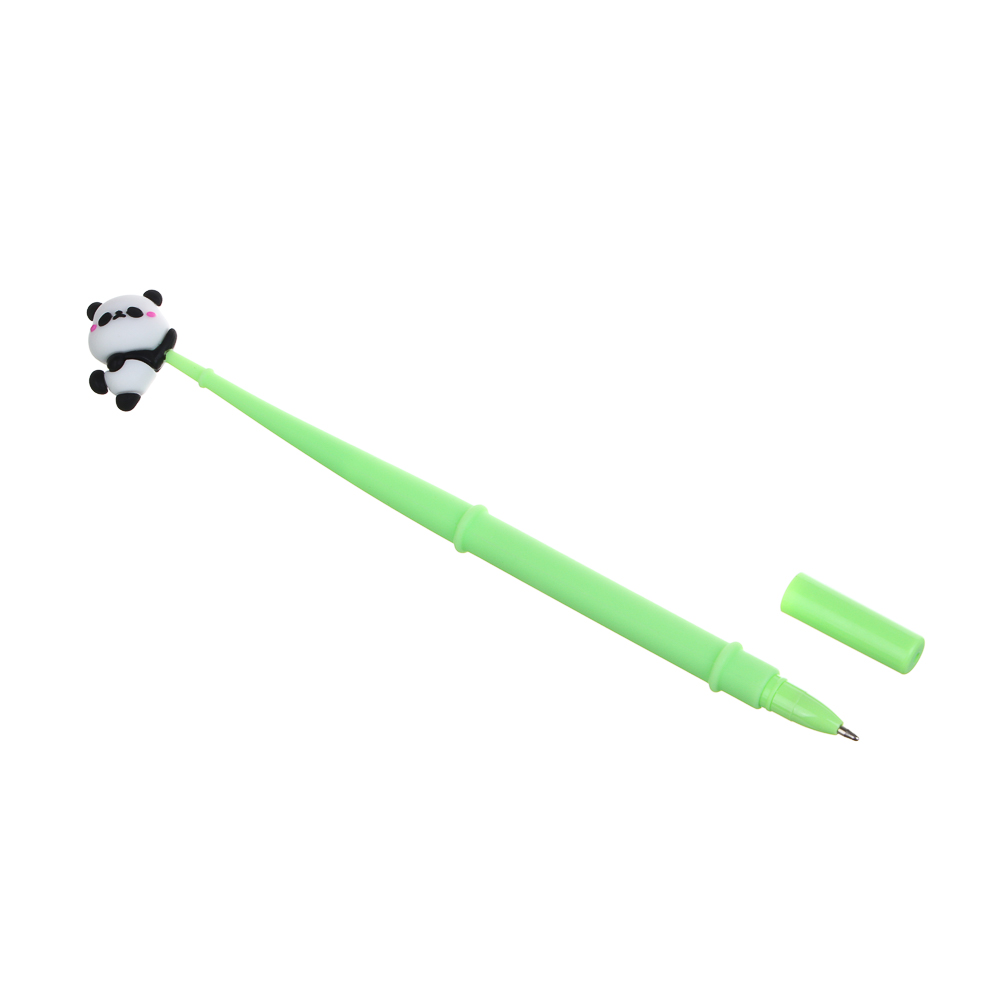 Ручка шариковая синяя, с наконечником в форме панды, гибкий корпус, 4 дизайна, шоу-бокс - #3