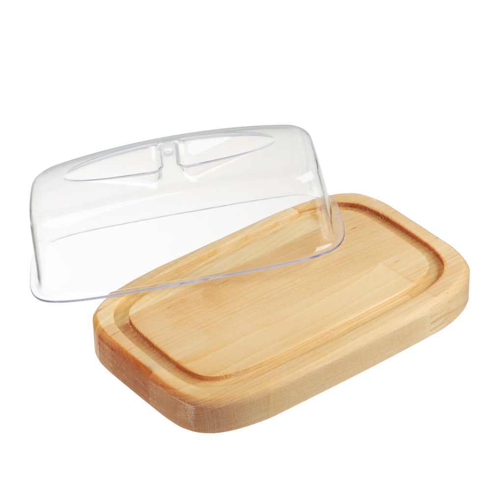 Масленка 18х12х7см, пластик, дерево - #4