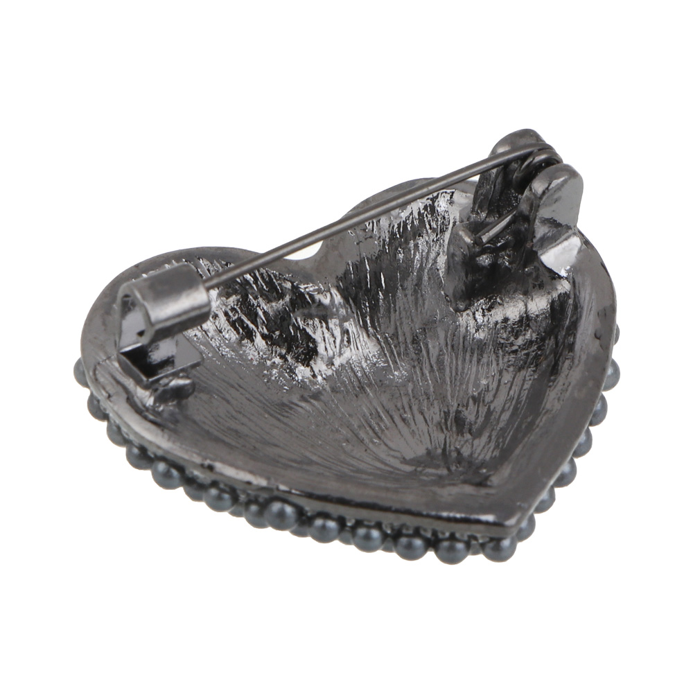 Брошь сердце, 2,7см, сплав, 2 цвета, БЖ25-20 - #4