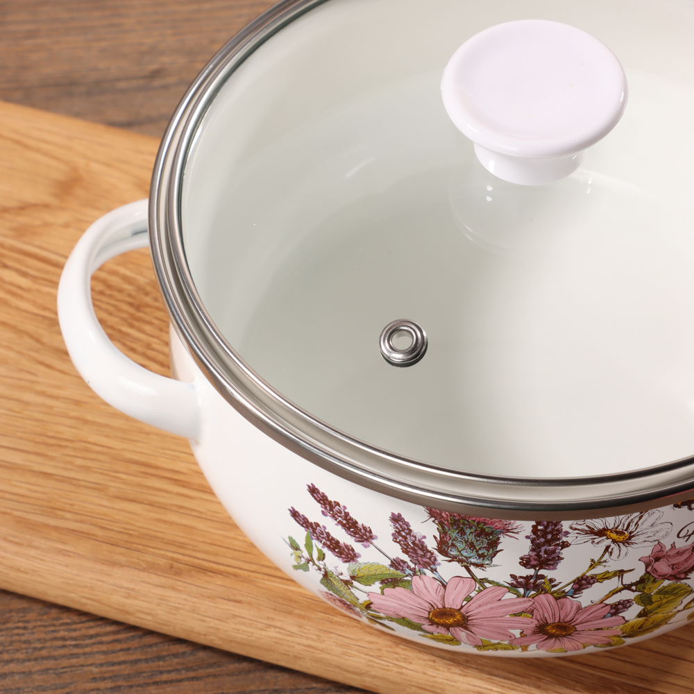 Набор мини-кастрюли 2шт.+салатник 1шт., с крышками, 6 пр (14/16/+14см, 0,7/1,1+0,7л) "Ботаника" - #13