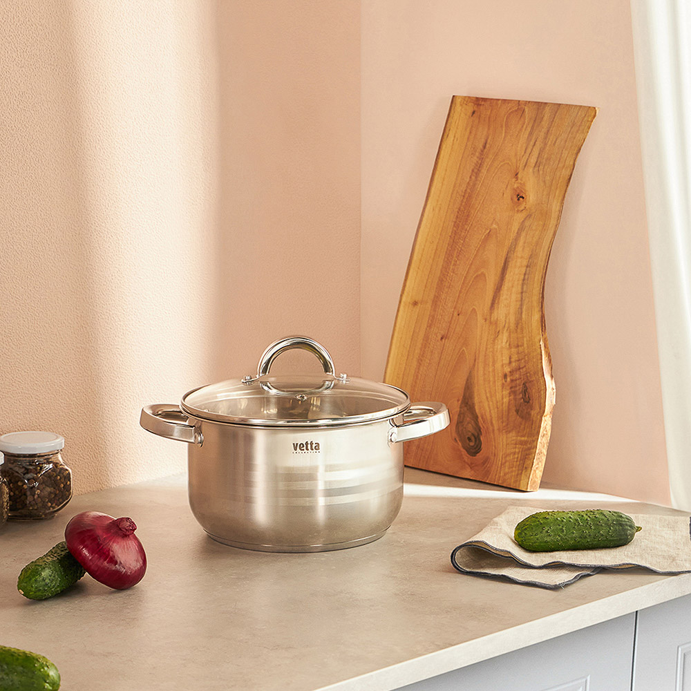 VETTA Фултон Кастрюля 22х12,5см, 4,0л, со стекл. крышкой, индукция - #12