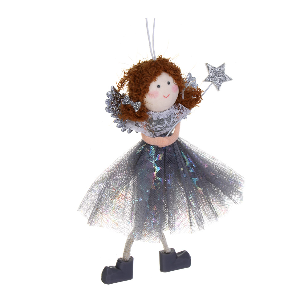 СНОУ БУМ Сувенир елочный Ангел 17см, полиэстер, серебро, 3 вида - #3