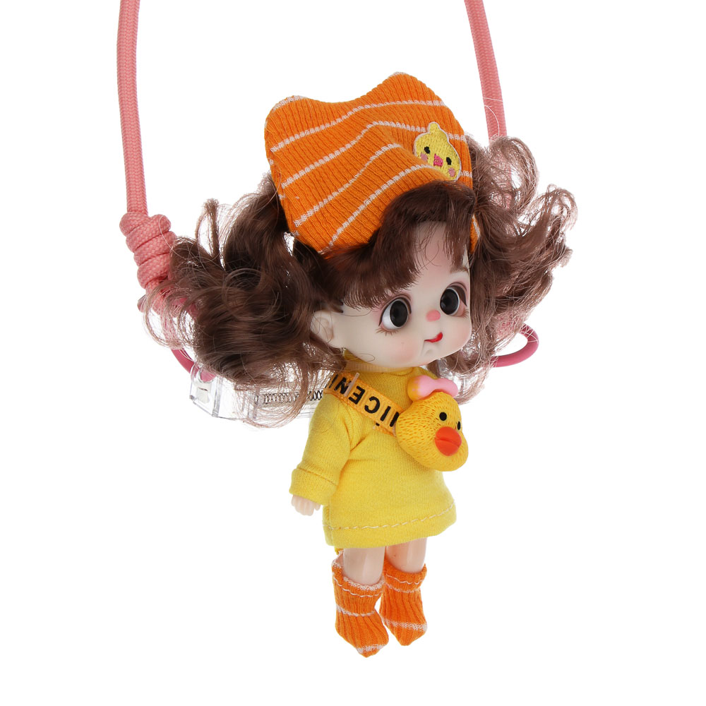 Держатель для телефона с куклой 13см на шнурке, пластик, текстиль, 10,5х8х13 см - #6