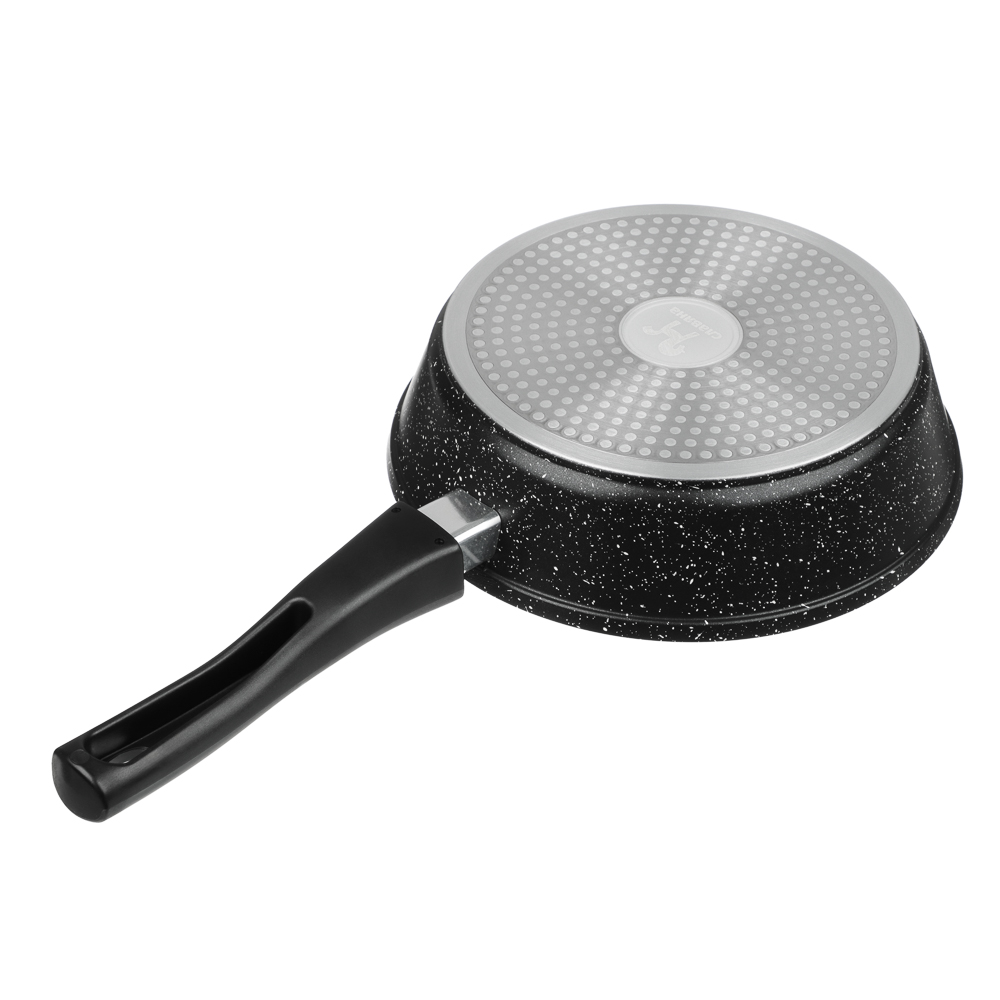 СЛАВЯНА Калина Сковорода литая глубокая d24см, антипригар.покрытие "мрамор", съемная ручка, индукция - #8