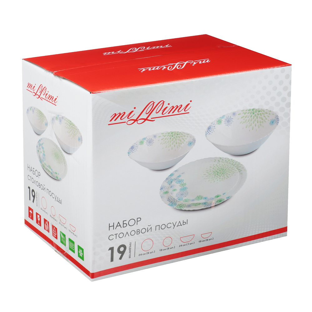 MILLIMI Асиано Набор столовой посуды 19 пр., опаловое стекло - #5