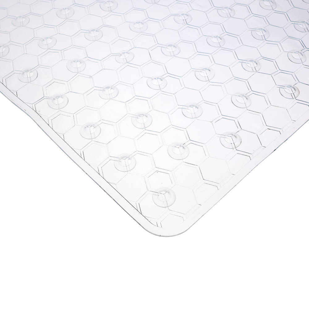 Коврик противоскользящий в ванную "Соты" 67см*37см, прозрачный - #2