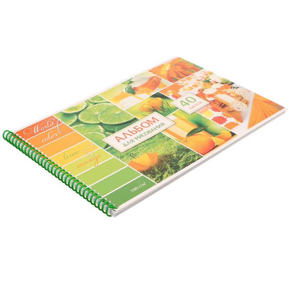 Альбом для рисования A4 40л., офсет 100г/м2, обл.картон, спираль, микс - #19