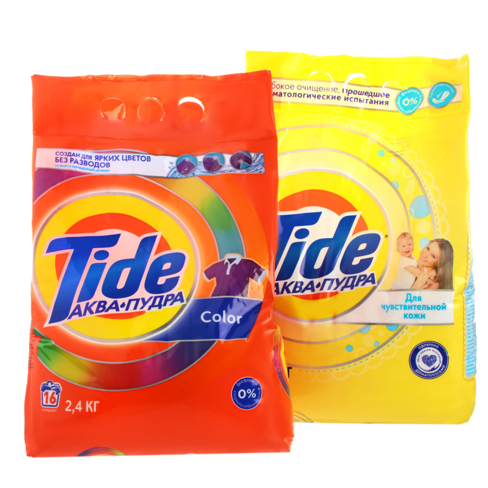 Стиральный порошок TIDE Автомат Color/для чувствительной кожи, п/э, 2,4кг, Для чувствительной кожи купить с выгодой в Галамарт