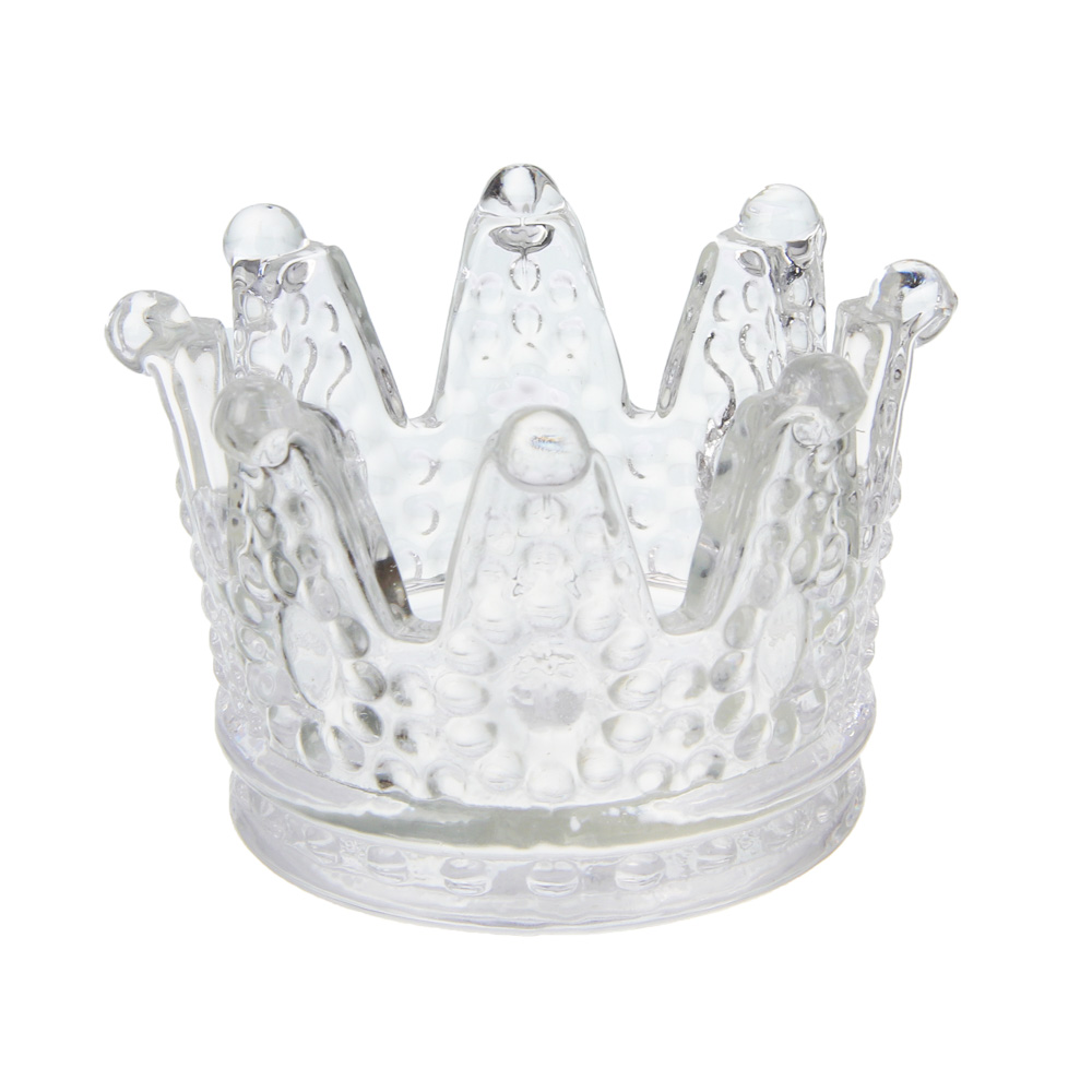 Подсвечник тм LADECOR "Корона" стеклянный, 6х6x5 см - #1