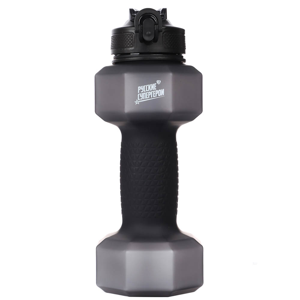 Бутылка спортивная в форме гантели, тм BY Русские Супергерои, 1000мл, 27х10см, пластик PETG, 3 цвета - #7
