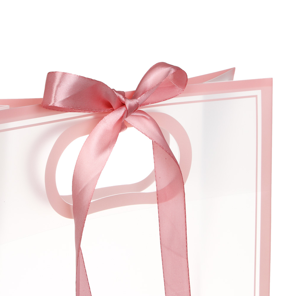 Пакет подарочный ПВХ с лентой, 24x35x10 см, 4 цвета - #3