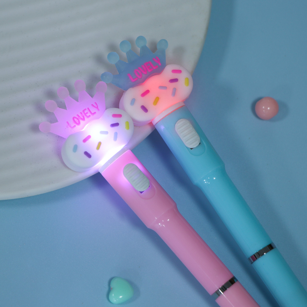 Ручка шариковая синяя 0,7мм, с LED подсветкой "Корона", 2 вида - #6