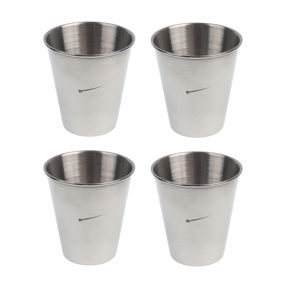 Набор стаканов тм BY Русские Супергерои,  4шт, металл, 70мл, в чехле - #2