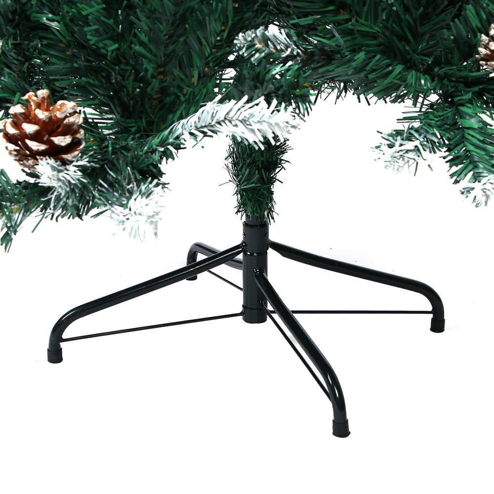 Ель искусственная с заснеженными кончиками и шишками 150см, 408 веток, ПВХ, 26-28 - #3