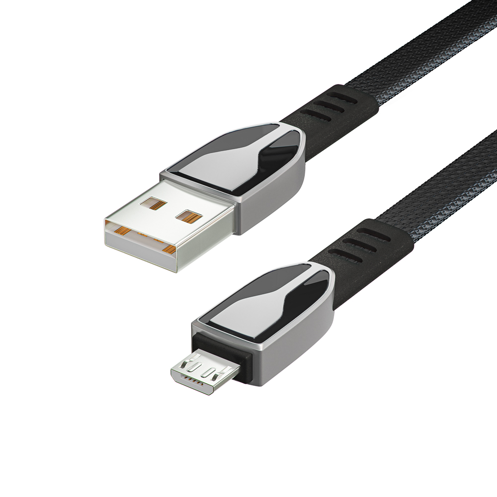 BY Кабель для зарядки Графика Micro USB, 1м, Быстрая зарядка QC3.0, штекер металл, черный - #4