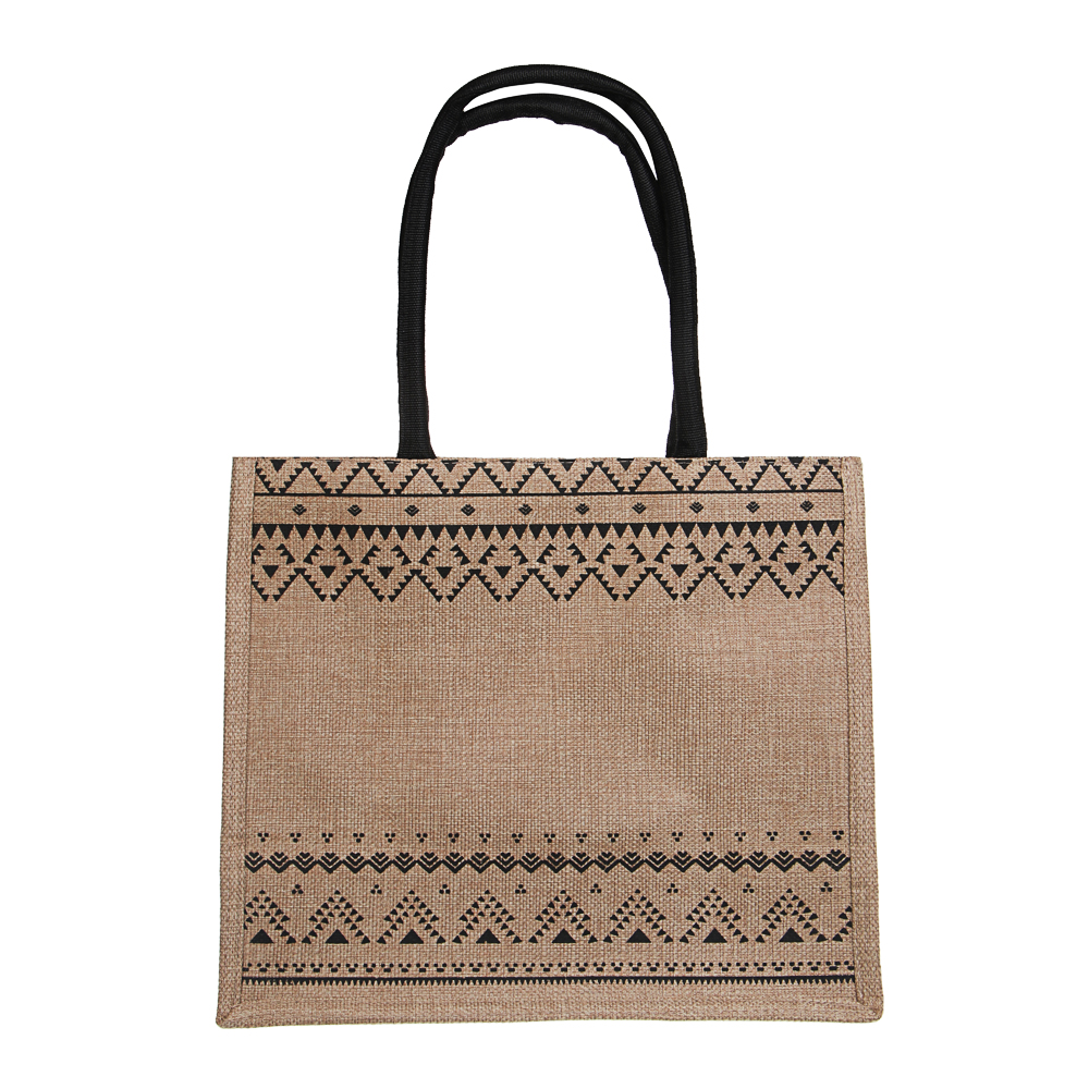 Сумка пляжная на плечо с длинными ручками, на кнопке, тм ЮL, 34x30x17 см, хлопок, лен, 3 вида - #3