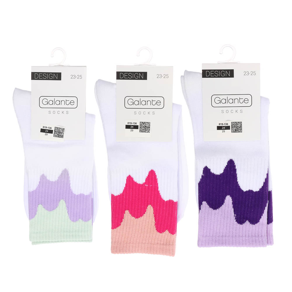 GALANTE Носки женские, р.23-25, 85% хлопок, 10% полиэстер, 5% спандекс, разноцветные, НВ22-18 - #6