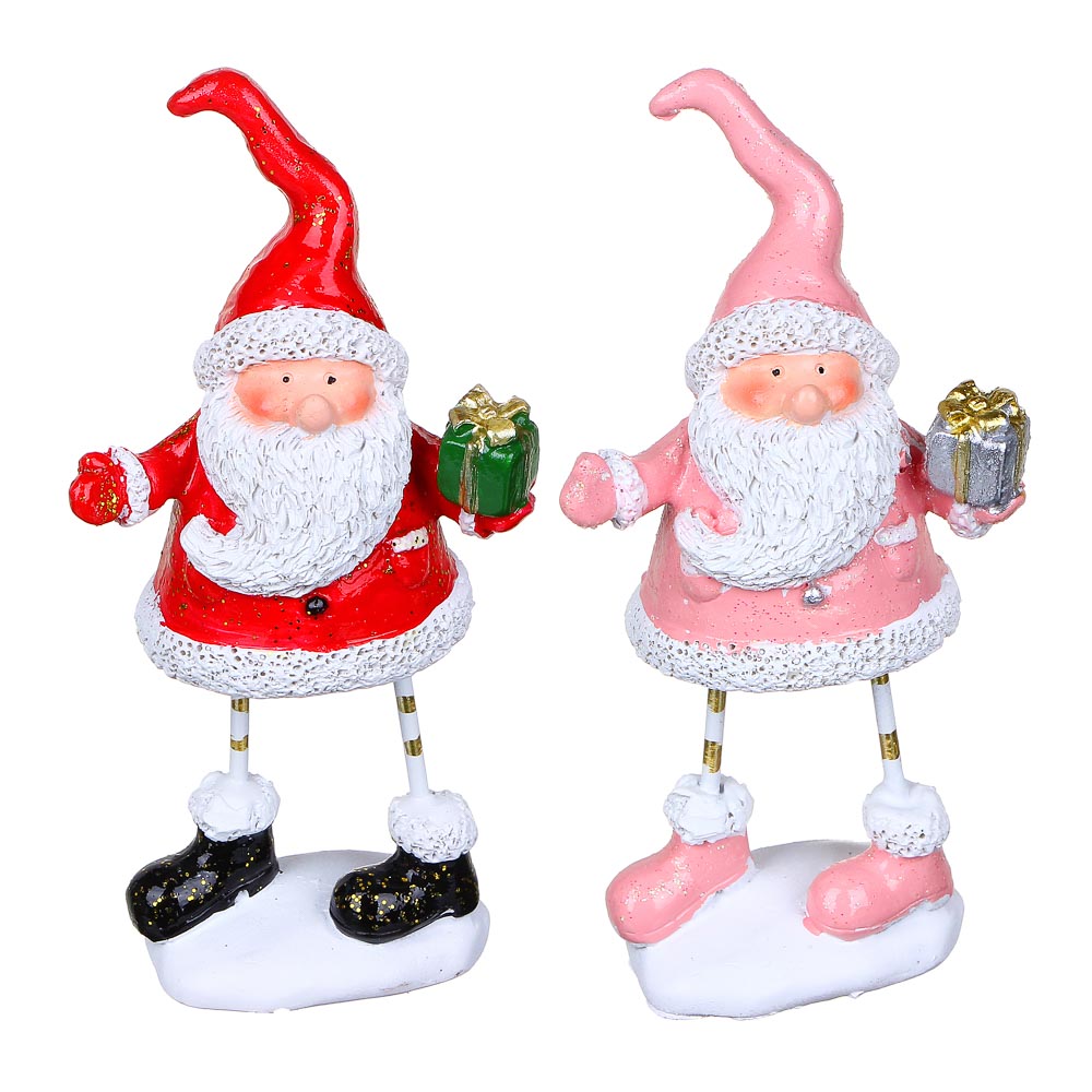 Сувенир Сноубум "Дед Мороз с подарком", на ножках - #1