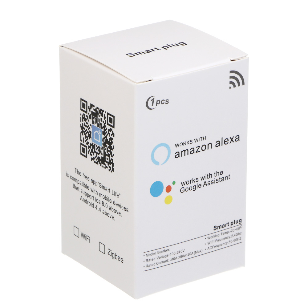 Сетевая розетка Smart BY, Tuya, Алиса Wi-Fi, 10 А, 110-240 В, 50/60 Гц, белый - #2