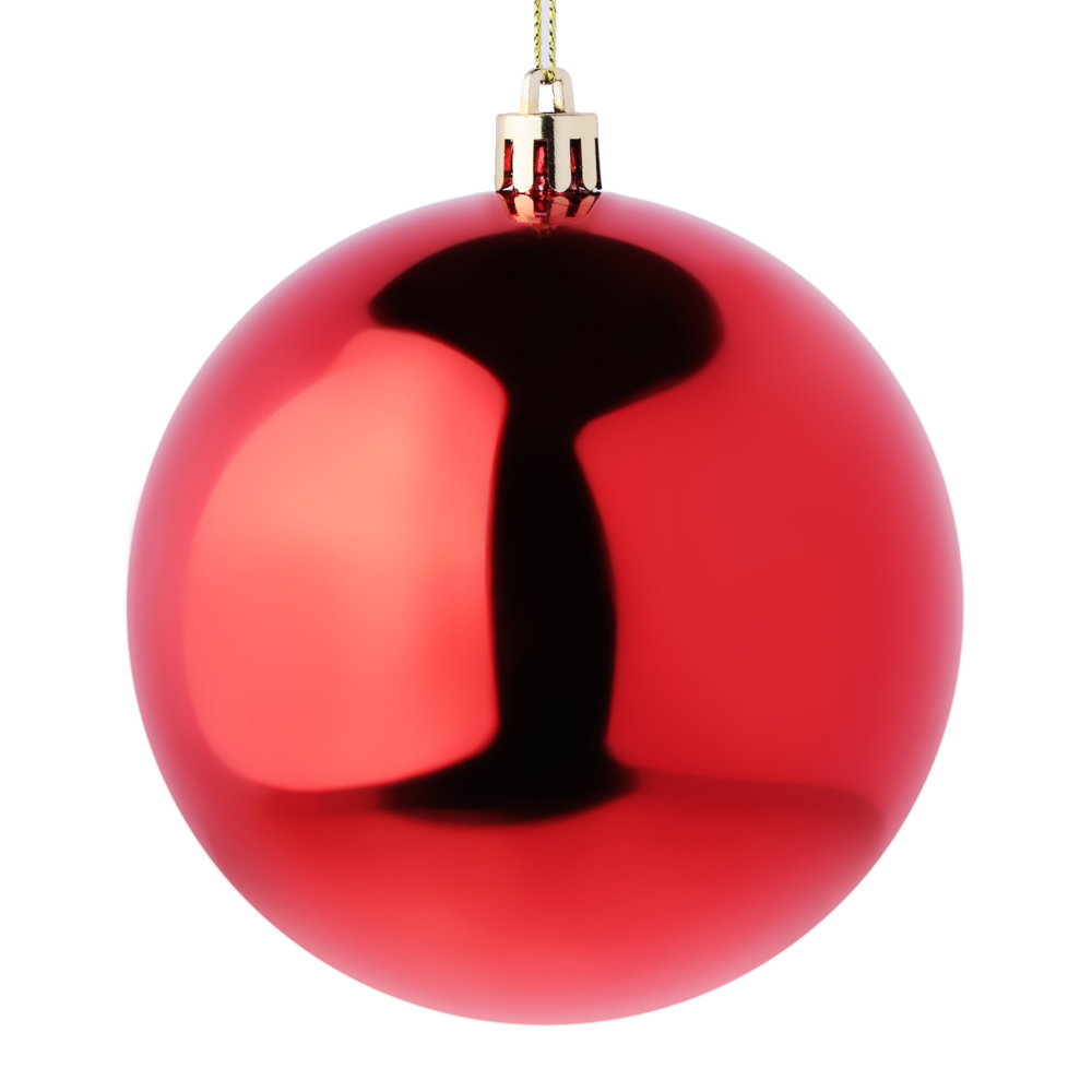 СНОУ БУМ Шар 10см пластик, красный - #1